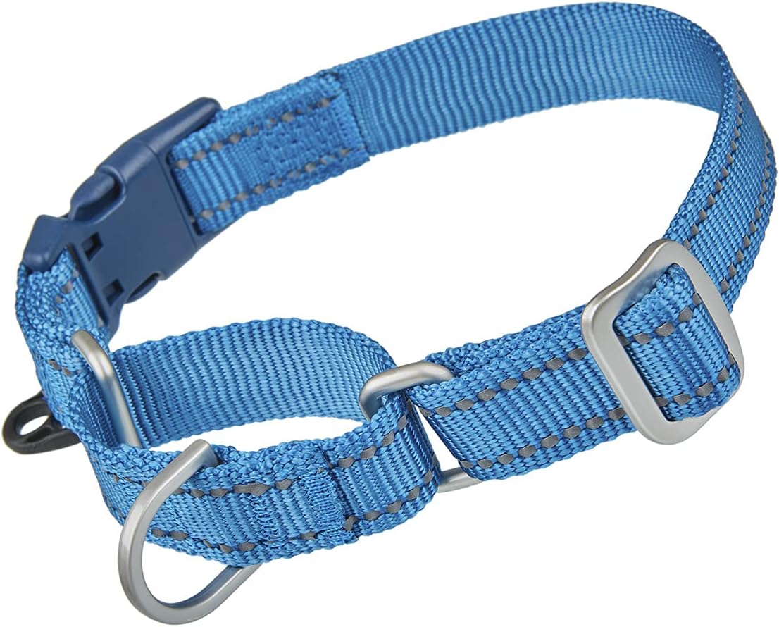 Thumbnail 5 de Petiry martingale dog collar with quick release buckle (floral nylon) – Tightens when pulled for small to medium dogs, Pinkflora, Medium