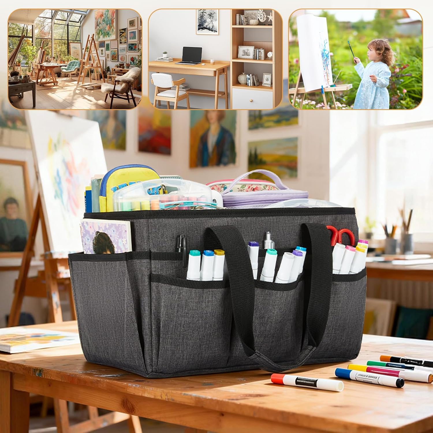 Thumbnail 4 de JOSIVIKY Craft Tote Bag 14x8x8.5 in