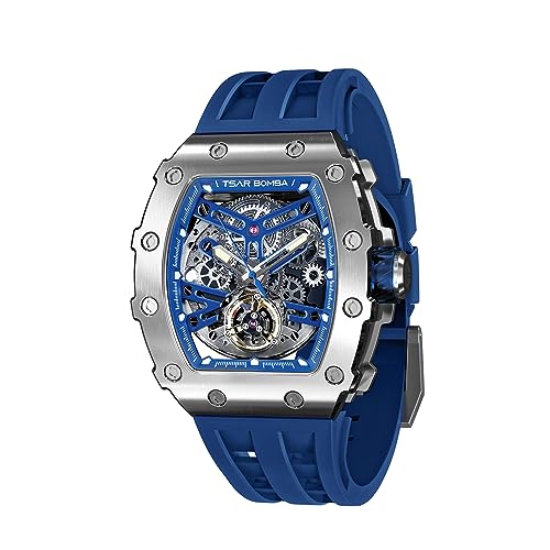 Detalle de TSAR BOMBA Mens Watch UK Luxury Automatic – Tonneau, Sapphire Glass, 50m Water Resistant, Miyota Movement