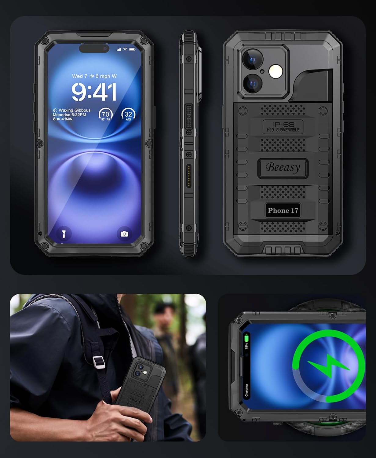 Thumbnail 5 de Beeasy iPhone 17 Case Waterproof Heavy Duty