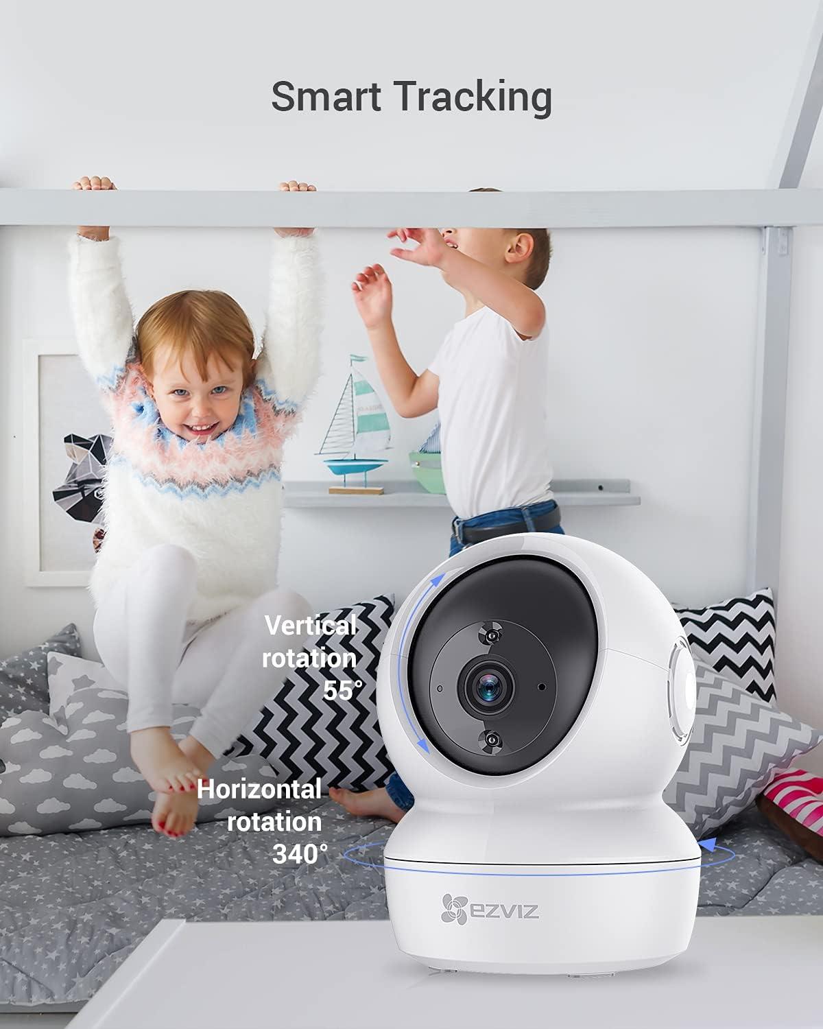 Detalle 1 de EZVIZ C6N inomhuskamera med 1080p, 360° panorering och tvåvägsljud