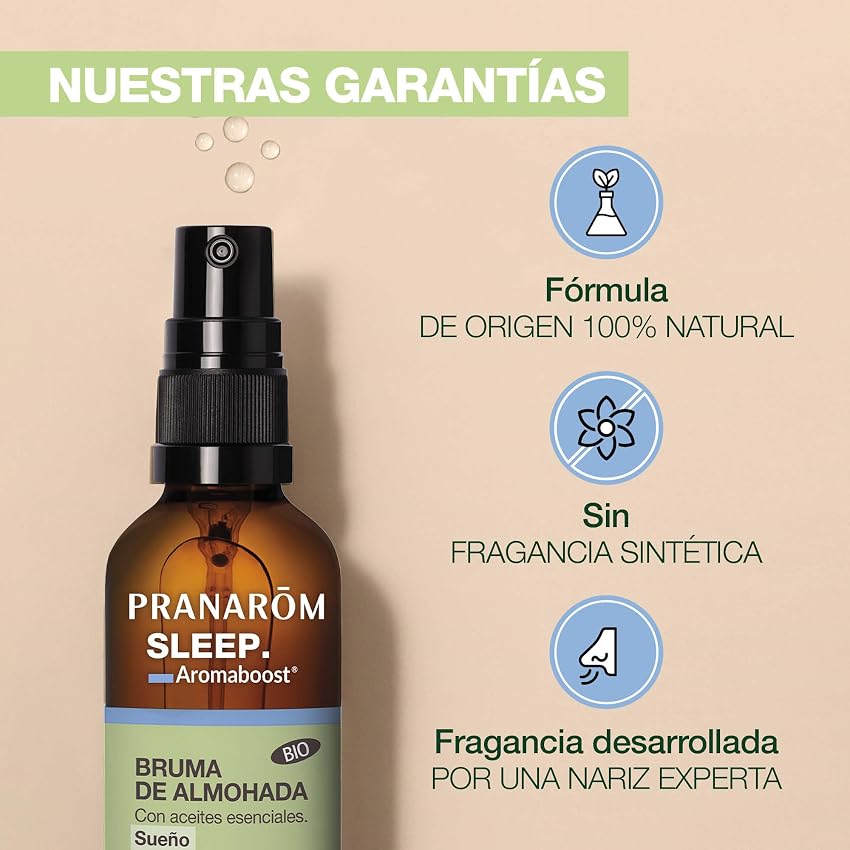 Detalle de PRANARÔM Aromaboost Sleep Bio 🌿 Bruma para Sueño Reparador 50ml