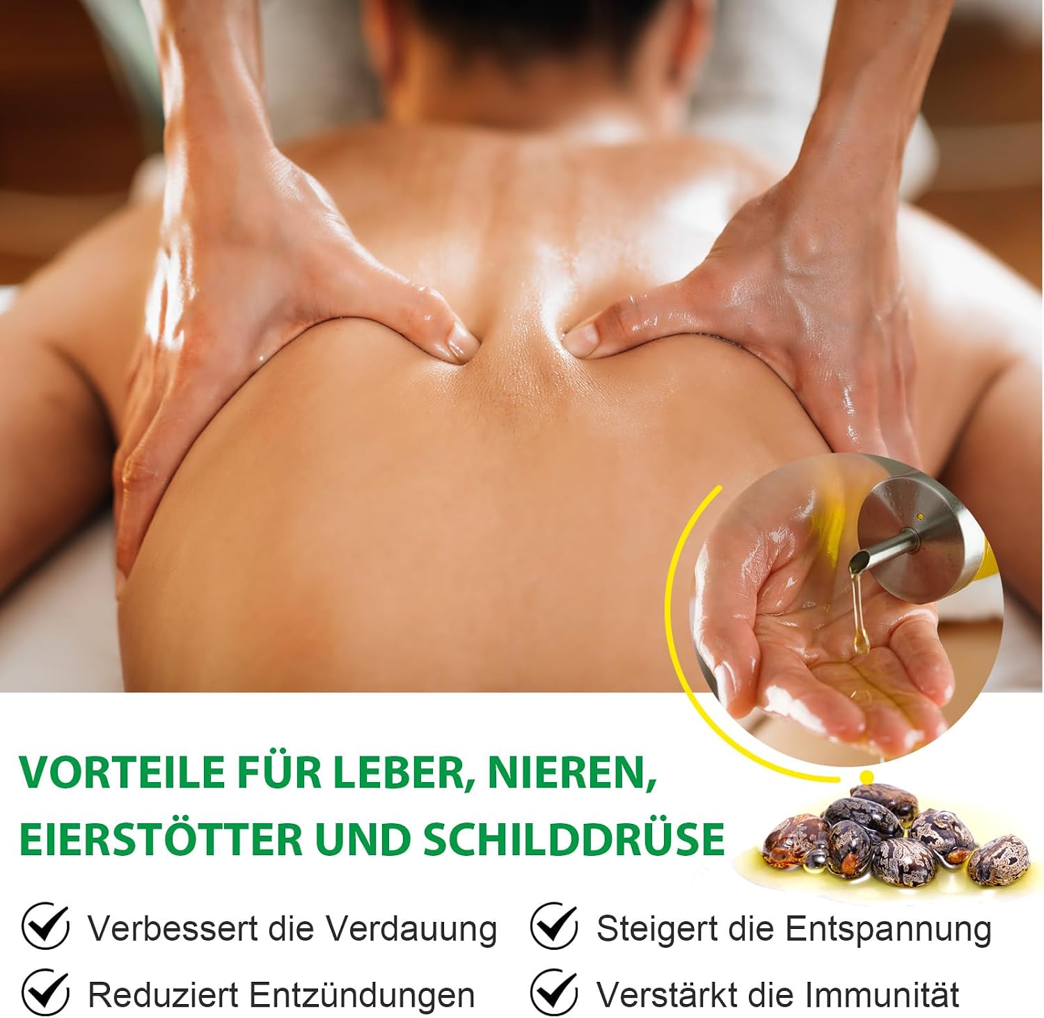 Detalle 2 de CJXHJY biologische ricinusolie, koudgeperst, 60 ml voor haar en huid