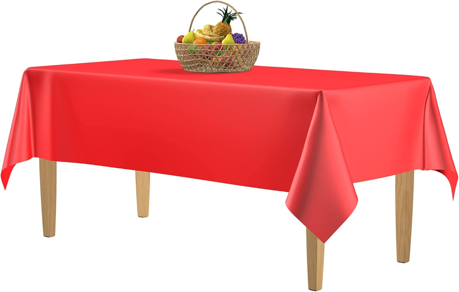 Thumbnail 4 de Red Disposable Rectangular Tablecloth 108×54 in 🧻