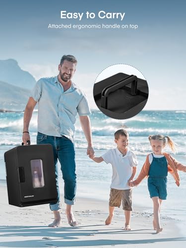 Detalle de FOHERE Mini Nevera Portátil 15L: Frío/Calor, 12V/220V, Silenciosa para cosméticos y snacks