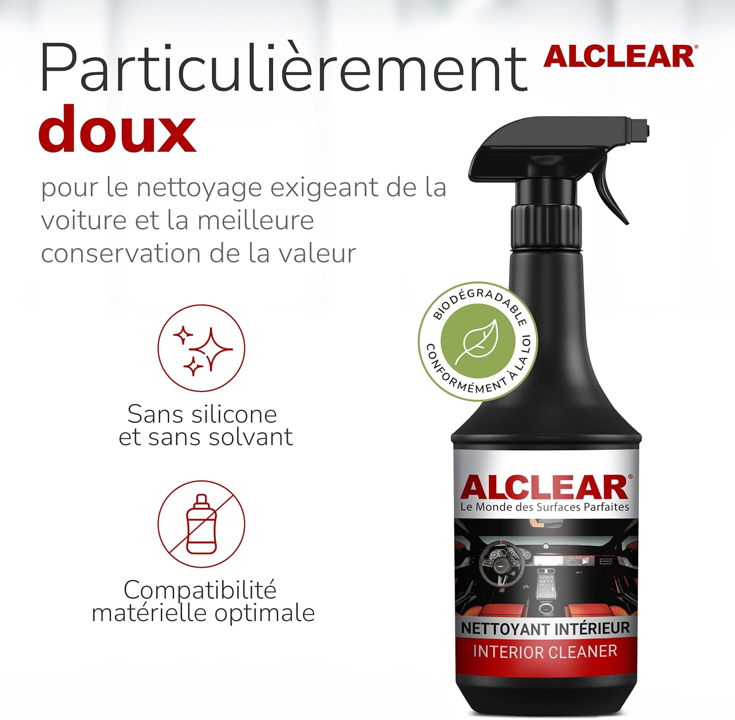 Thumbnail 4 de ALCLEAR 721IR Nettoyant intérieur en spray – soin doux pour tableau de bord, tissus et écrans de voiture