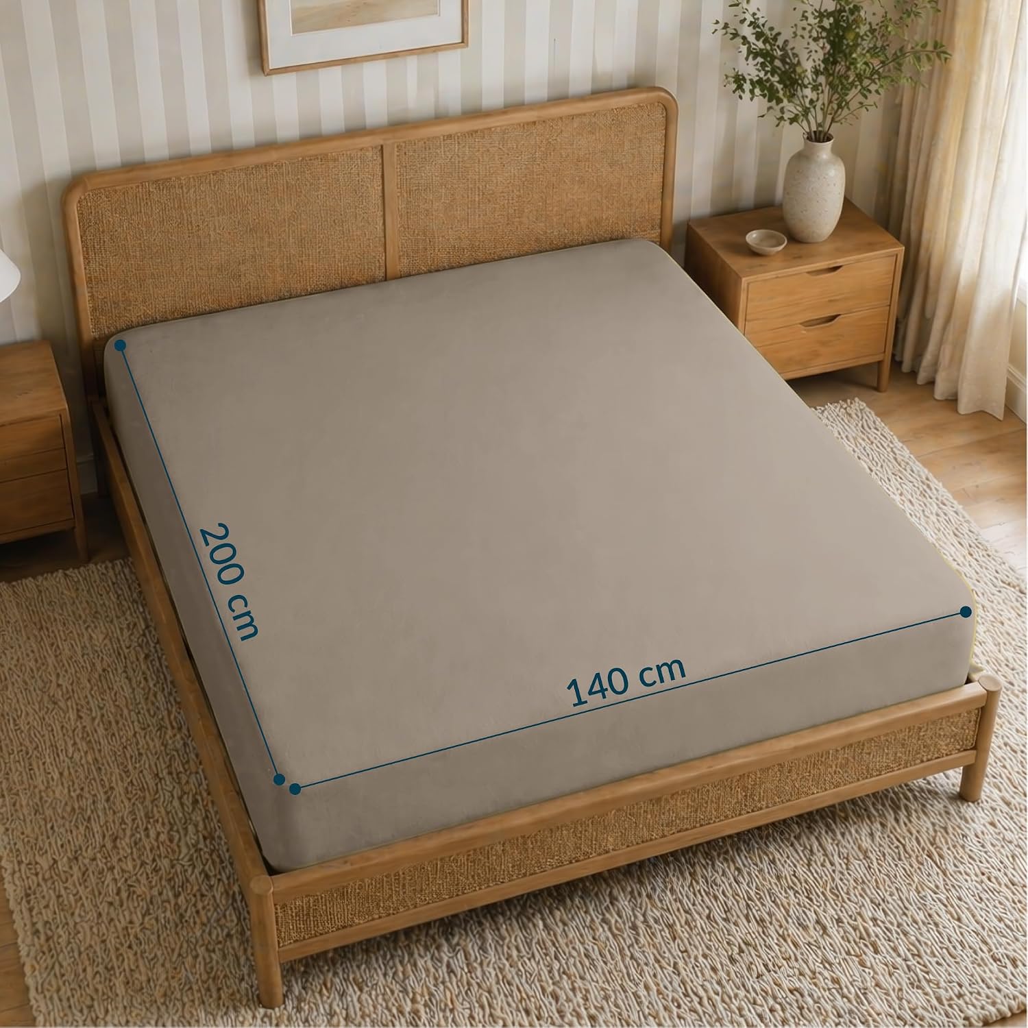 Thumbnail 1 de Twinzen Drap Housse 140x190 / 200cm avec bonnet 25cm, Lin certifié Oeko-Tex – Confort et ajustement solides