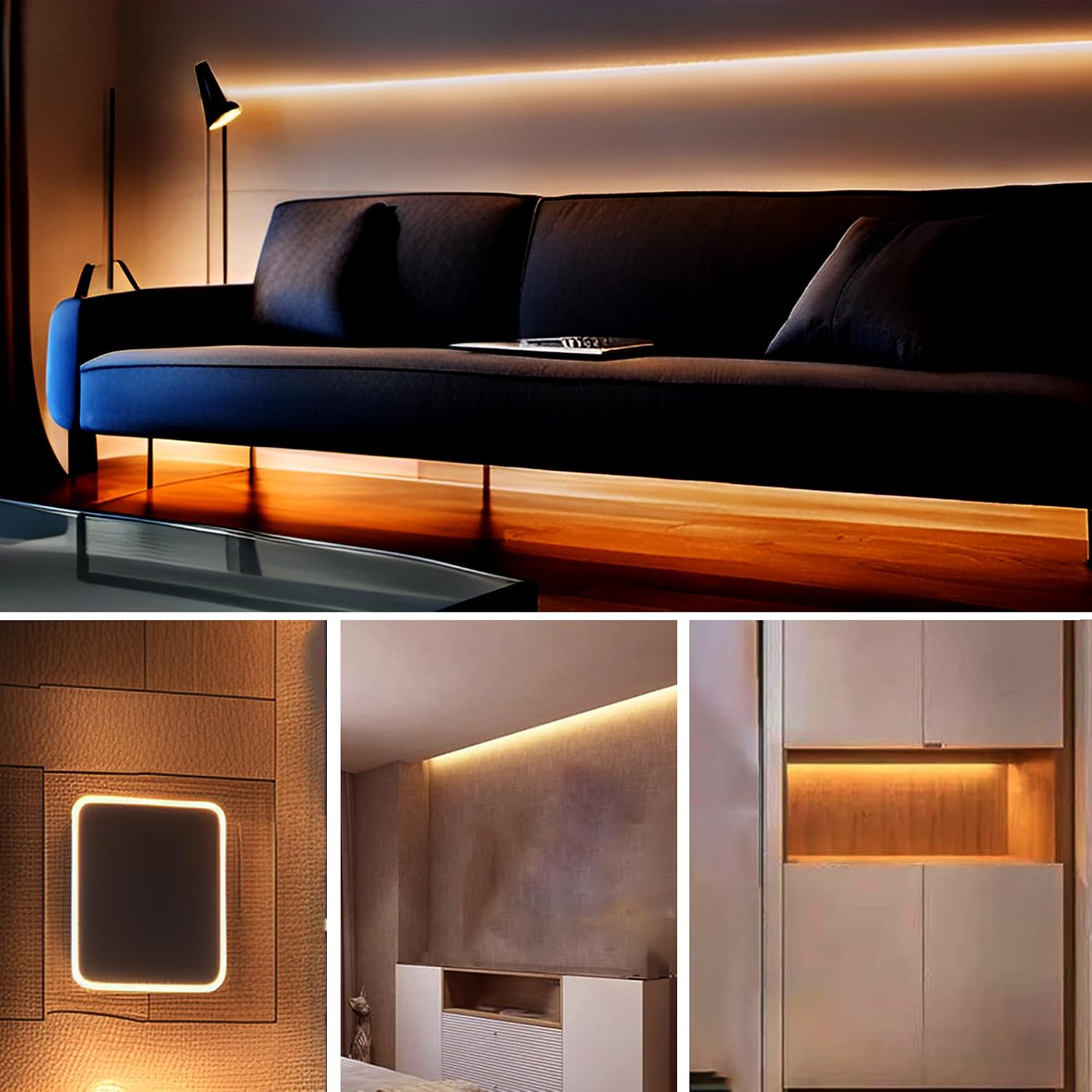 Detalle de Clearhill 5VCOBUSB-5-3000K COB-ledstrip, 5 m, warmwit, 320 leds/m