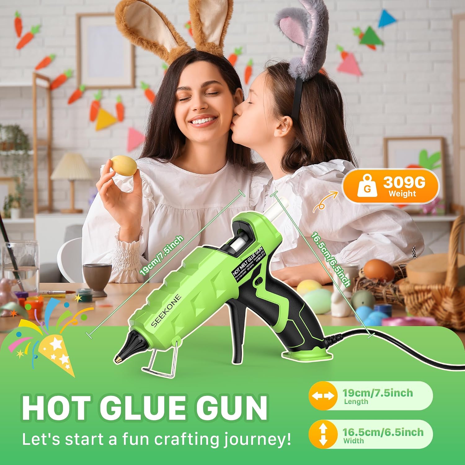 Thumbnail 6 de SEEKONE NL-233 Full-Size Hot Glue Gun, 60/100W Dual Power