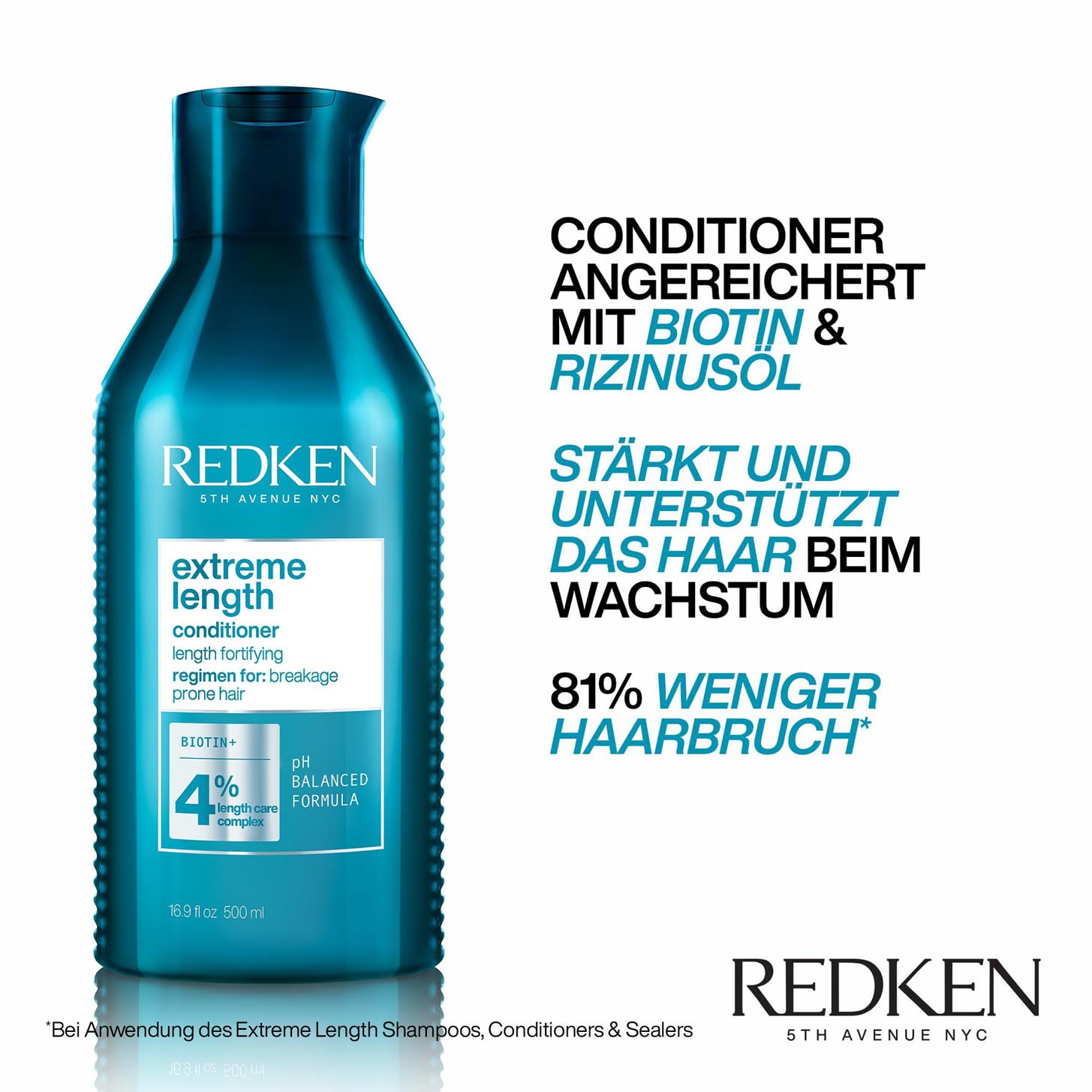Thumbnail 3 de Redken Extreme Length Conditioner Spülung für lange Haare (Anti-Haarbruch) mit Biotin & Rizinusöl, 300 ml