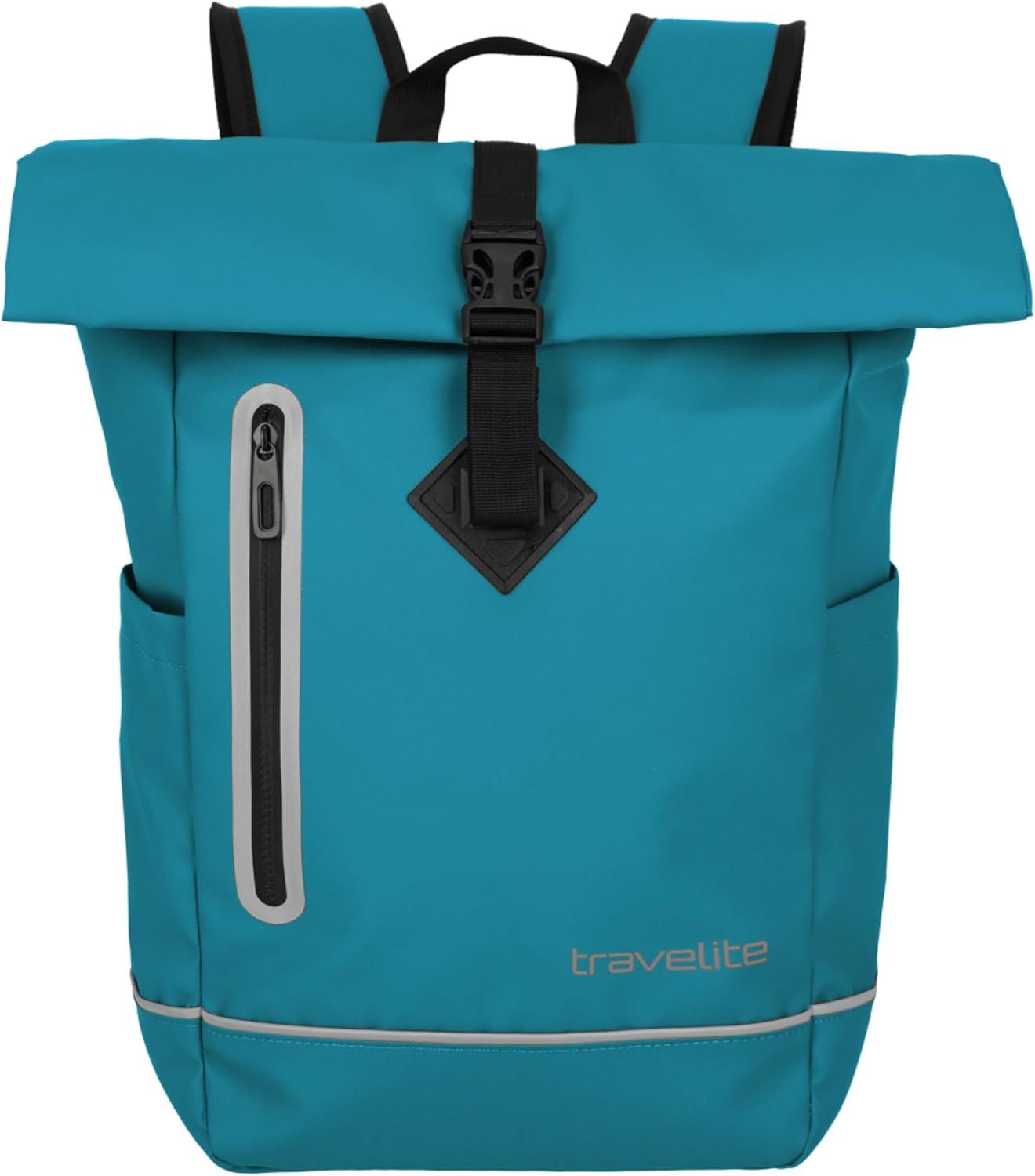 Detalle de Travelite Rolltop Rucksack wasserfest (19 l) – BASICS für Alltag, Stadt und Rad