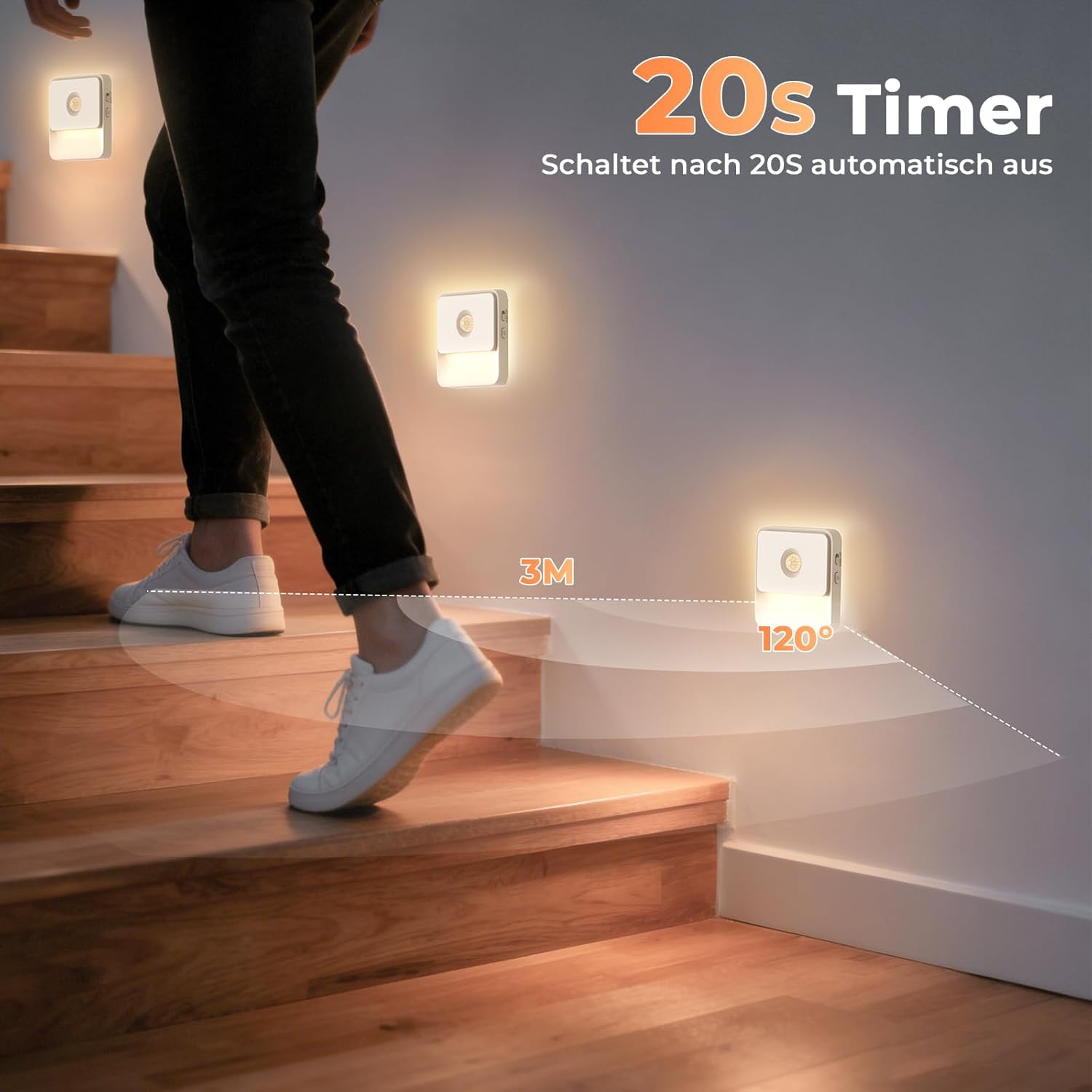 Detalle 2 de Aufladbare LED Nachtlampe mit Bewegungsmelder