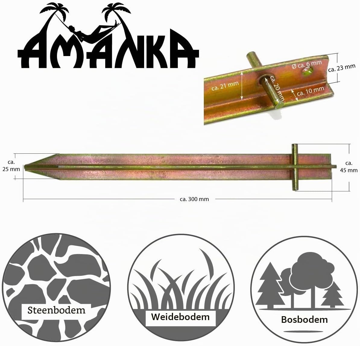 Thumbnail 1 de AMANKA 16389-16304 tentharingen met T-profiel, gegalvaniseerd staal