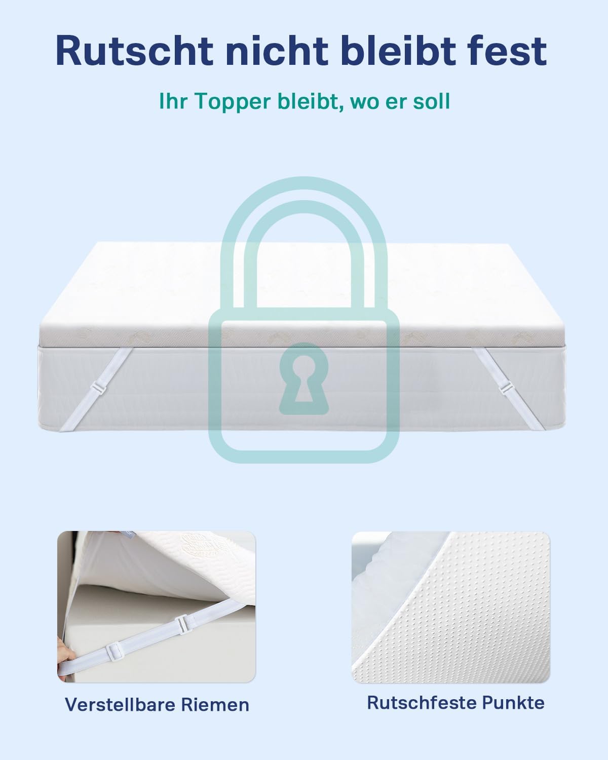 Thumbnail 6 de Newentor® Matratzen-Topper 120x200 cm mit Gel-Visco/Kaltschaum (H4/H5), abnehmbarer & waschbarer Bezug