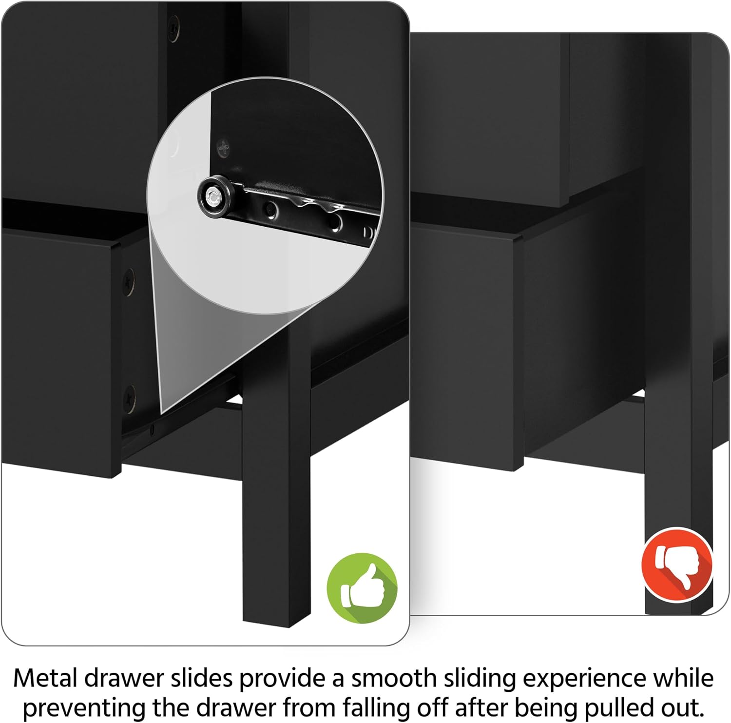 Thumbnail 6 de Yaheetech Bedside Table 30x40x60cm, black storage