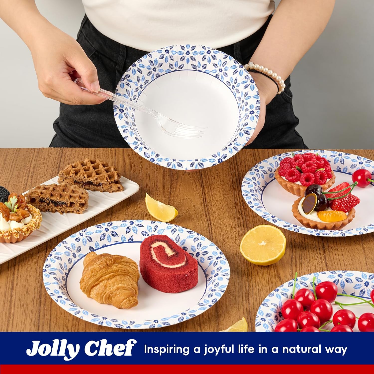 Thumbnail 5 de JOLLY CHEF 160-Count 20 oz Paper Bowls (Soak Proof) — Heavy-Duty Printed Disposable Bowls