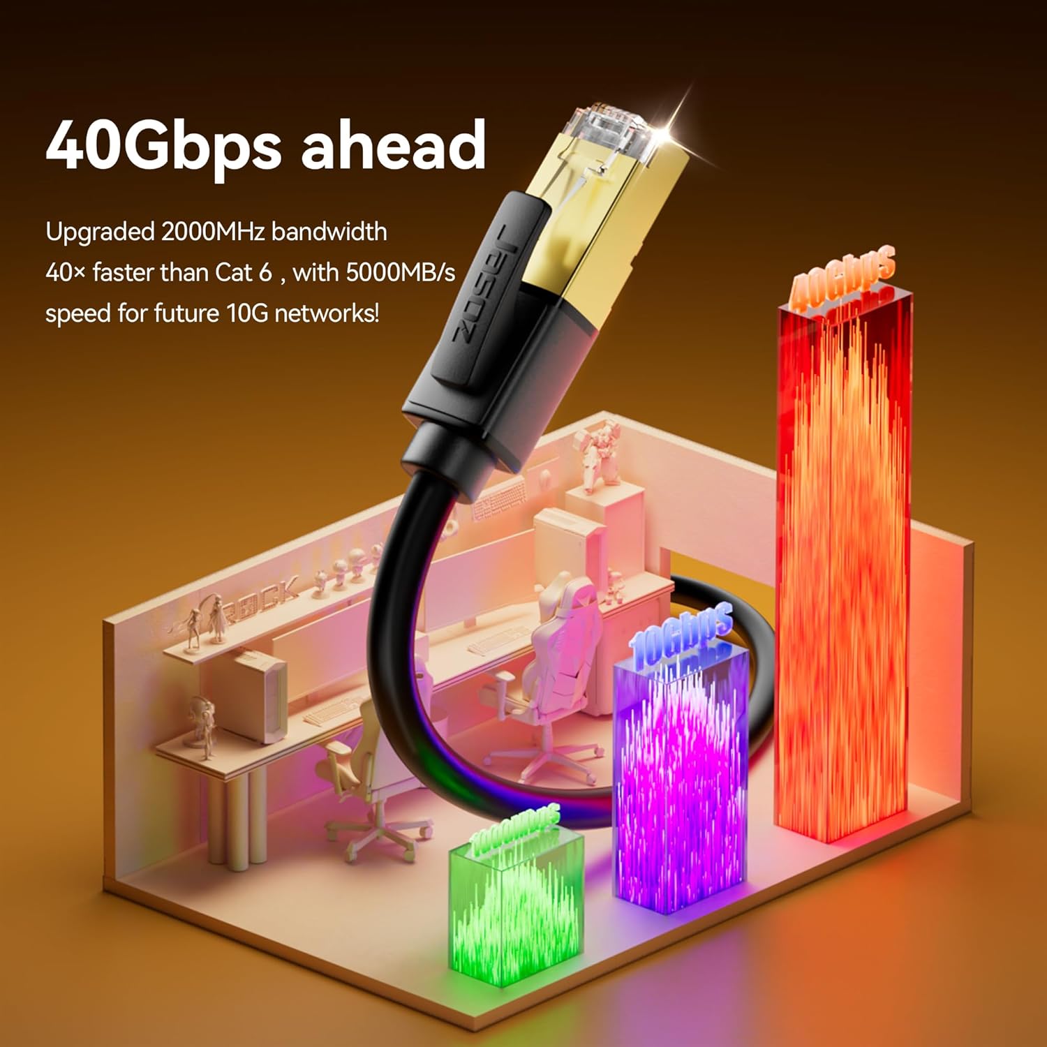 Thumbnail 5 de DiamondTiger Cat 8 Ethernet Cable 2Packs