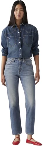 Detalle de Levi's 501 Crop Vaqueros Mujer 25W/26L – estilo clásico en versión recortada