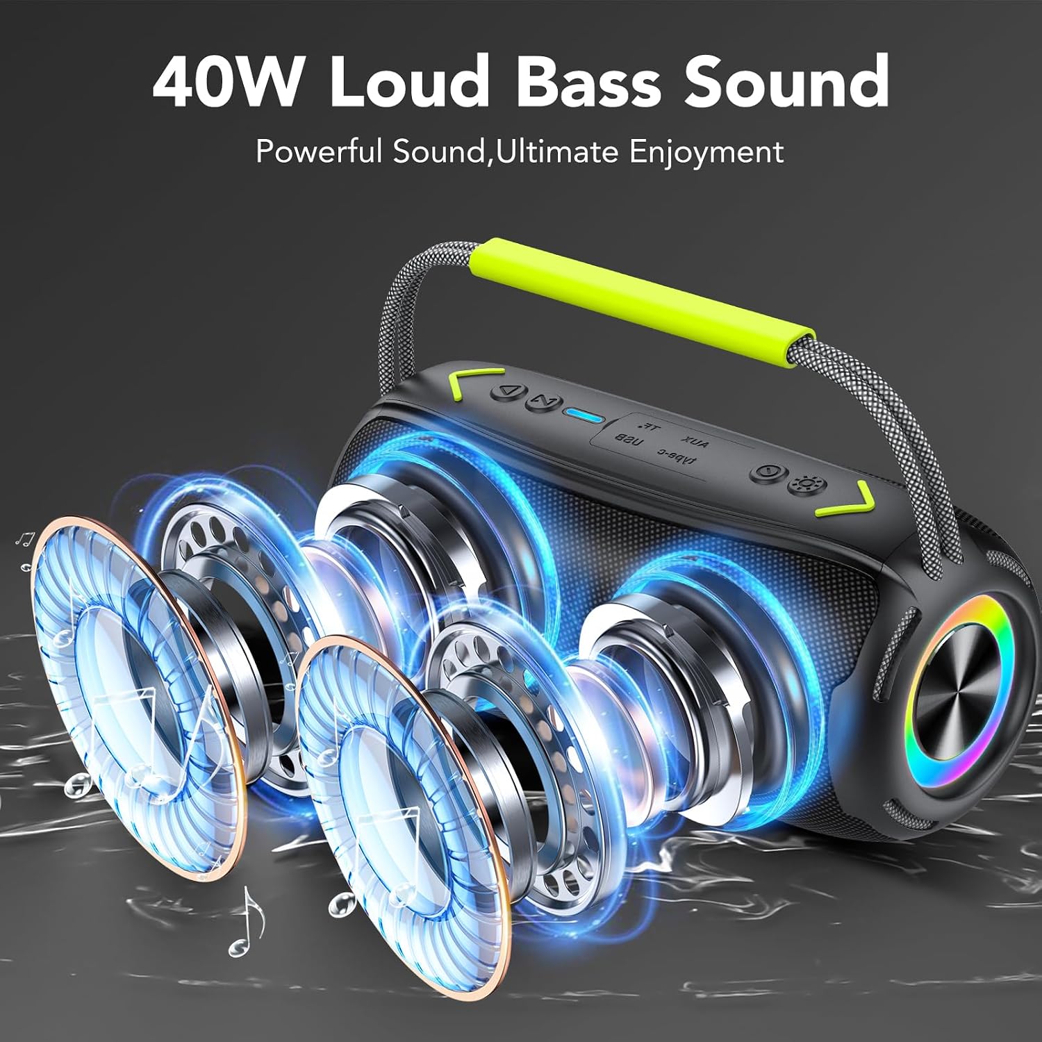 Detalle de AOWOKA Bluetooth Speaker 40W
