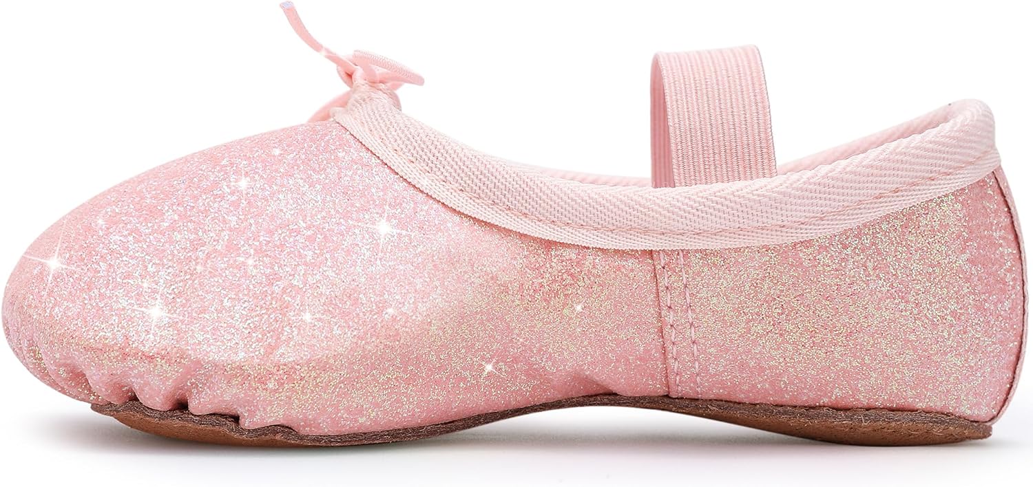 Thumbnail 6 de Glitter Ballet Shoes for Girls: Leather Full-Sole Dance Flats