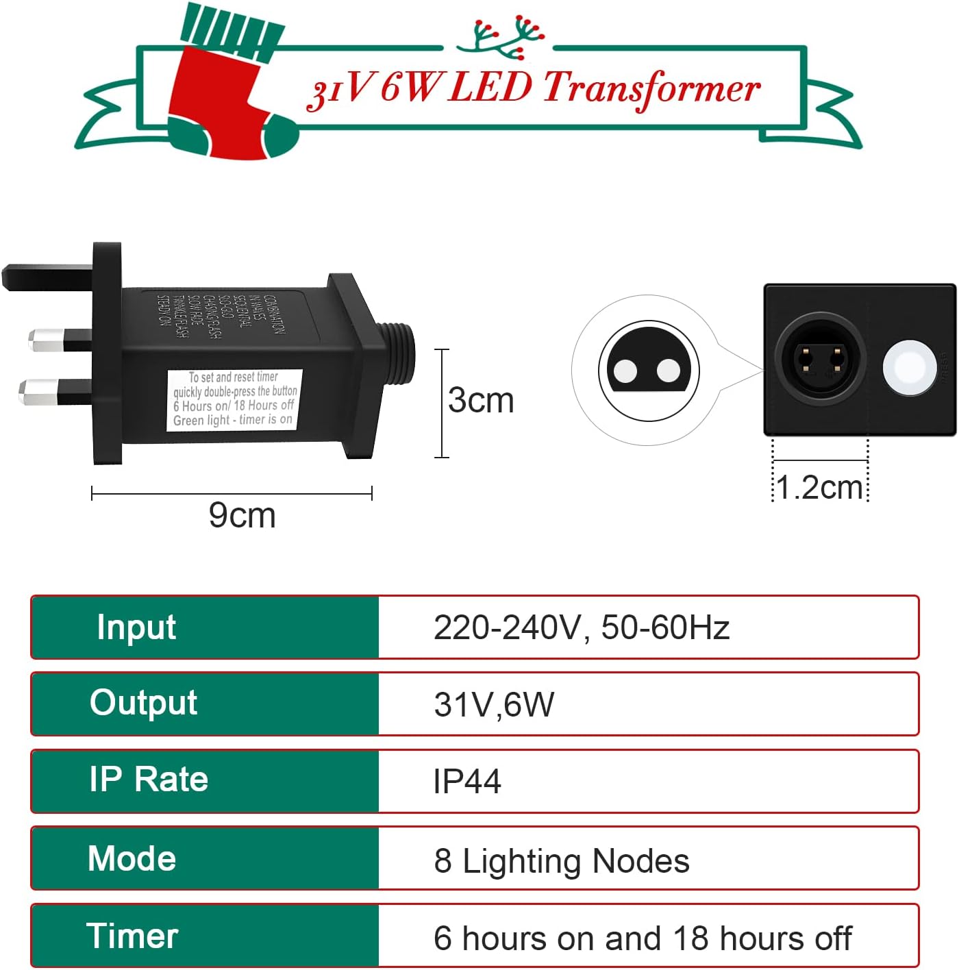 Thumbnail 5 de Gcstnn 31V Transformer Plug for Xmas Lights