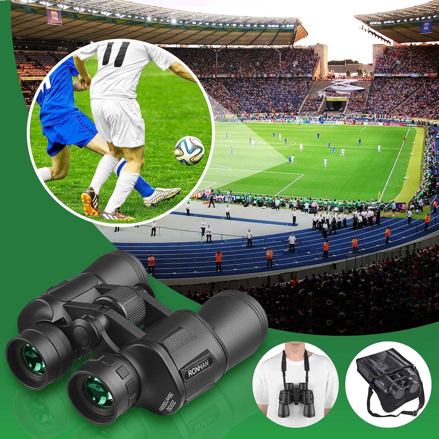 Thumbnail 4 de 20x50 Binoculars for Adults – High Power, Waterproof with Carrying Case