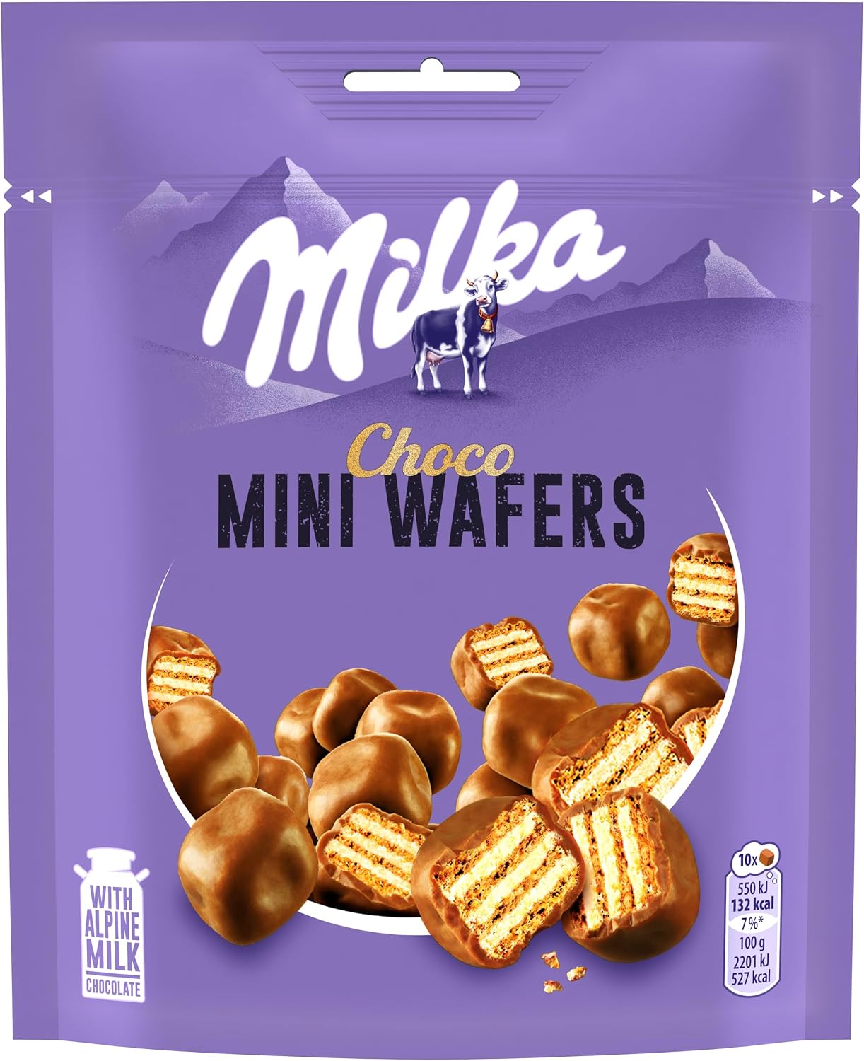 Detalle de Milka Mini Wafers 110g Pack de 8