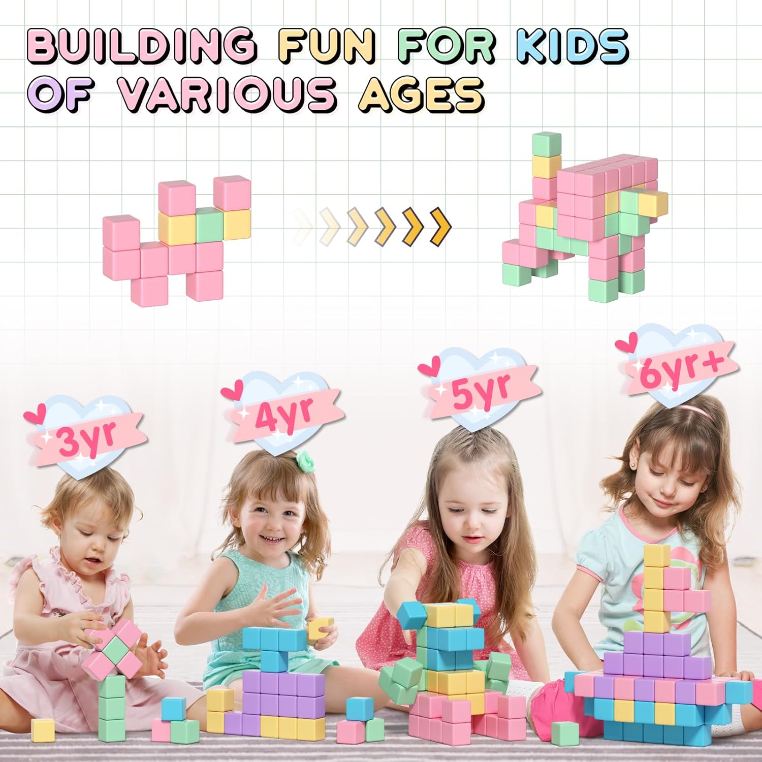 Thumbnail 4 de Magnetic Blocks for Kids Large Cubes