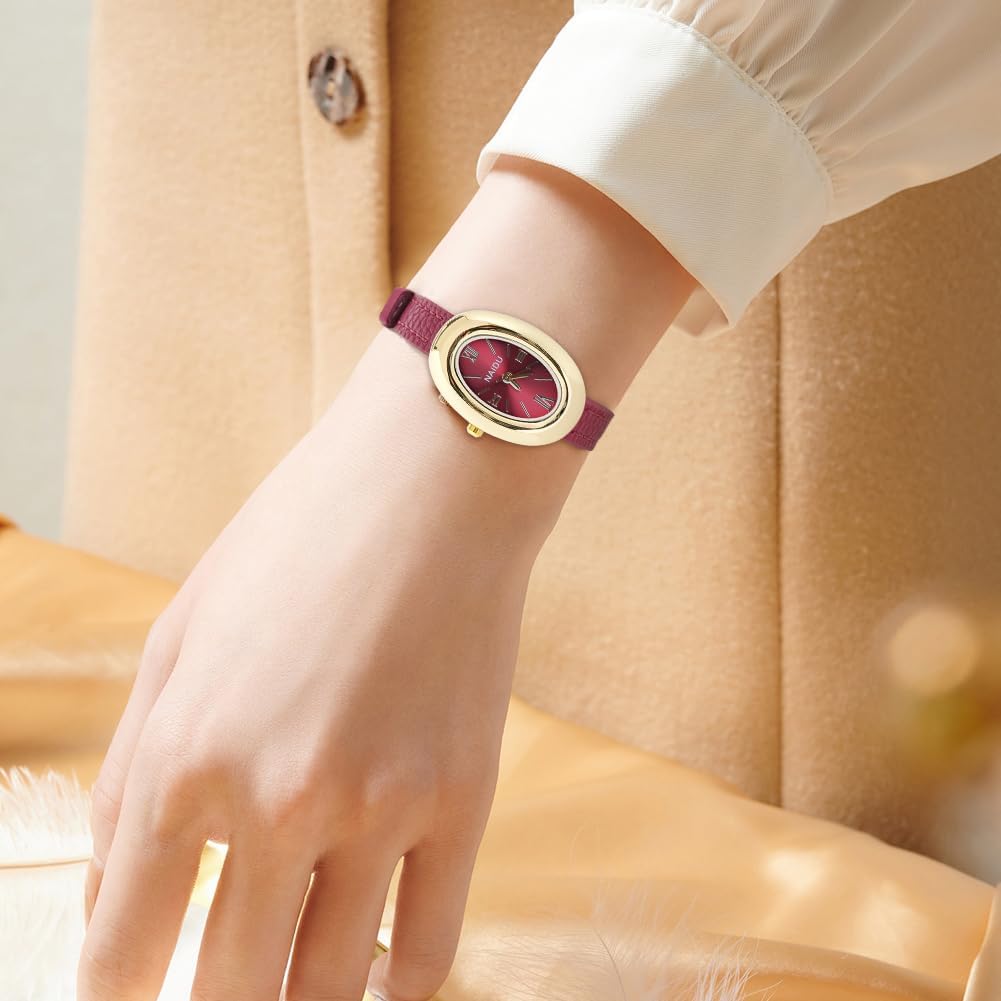 Thumbnail 6 de APXEL Montre pour Femme ovale analogique quartz avec bracelet en simili cuir