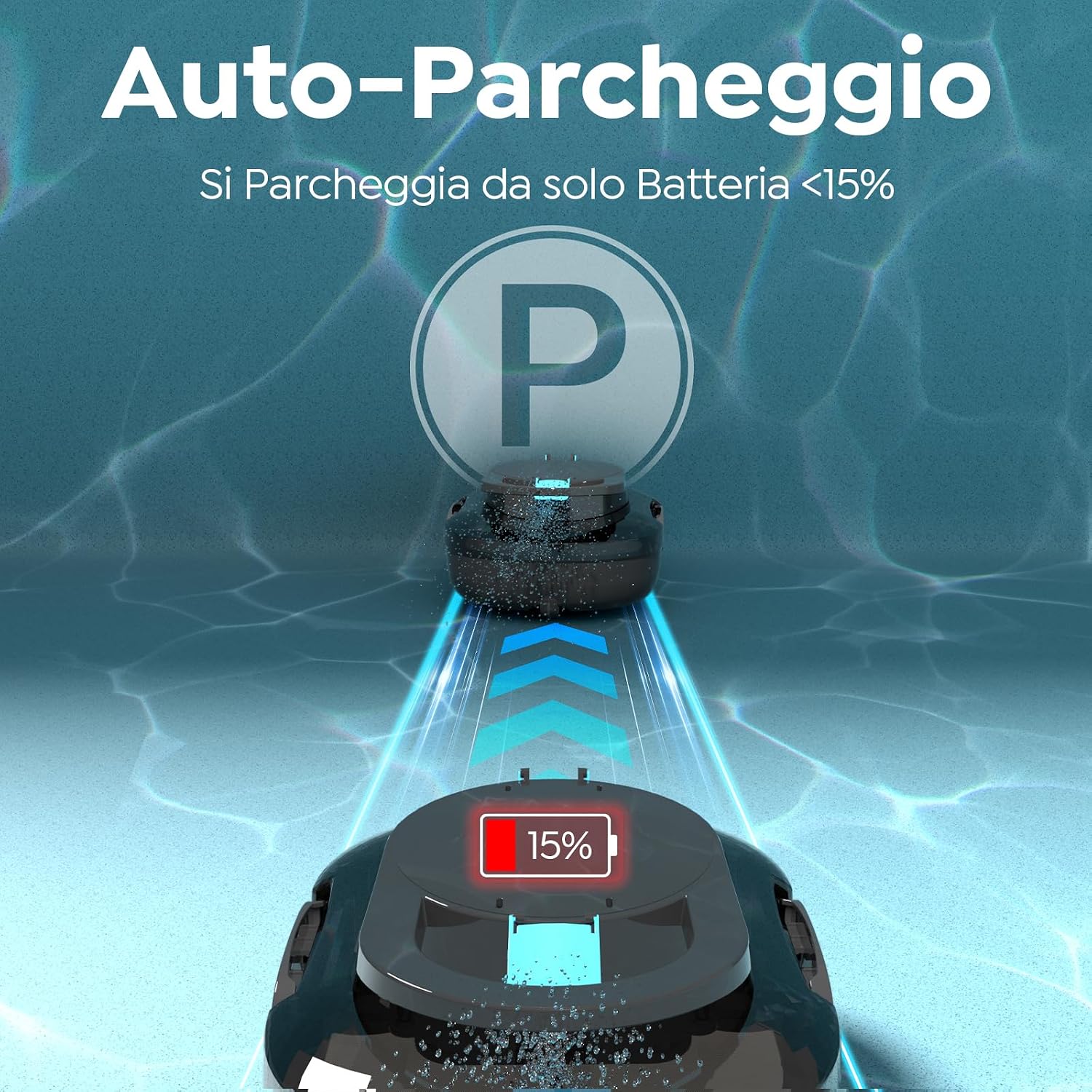 Detalle de S1PRO (Versione 2026) Robot Piscina Senza Fili – Pulizia efficiente per vasche fino a 100 m²