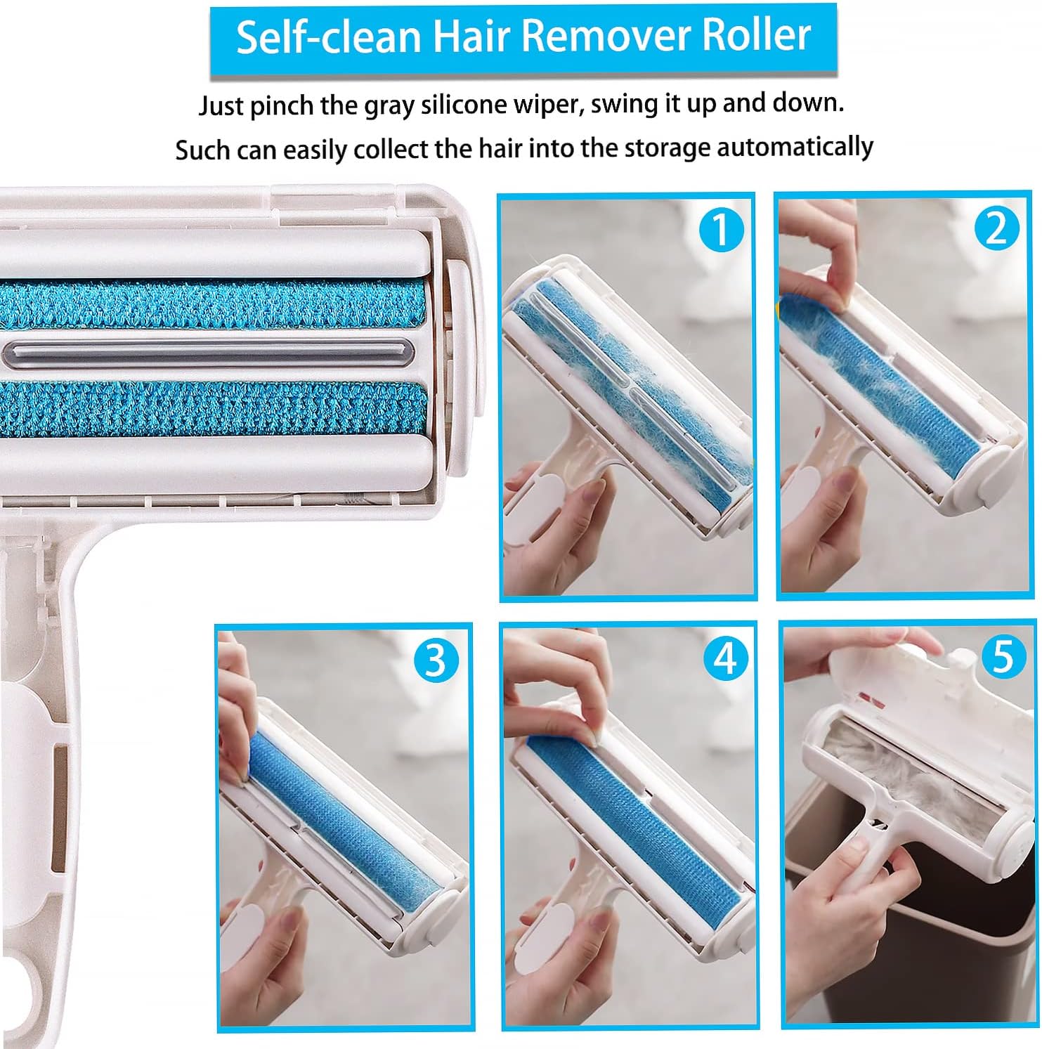 Detalle 1 de ACE2ACE Pet Hair Remover Roller 🐾