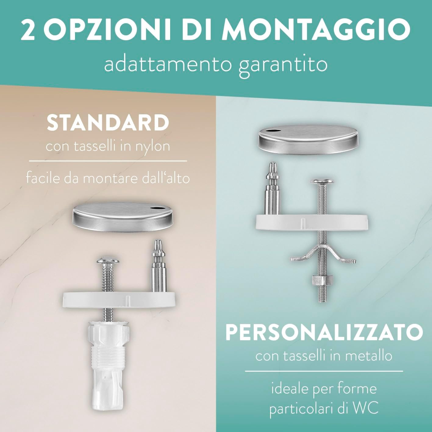 Detalle de Benkstein Sidele WC Copriwater Tavoletta Water: antibatterico, sgancio rapido e chiusura ammortizzata