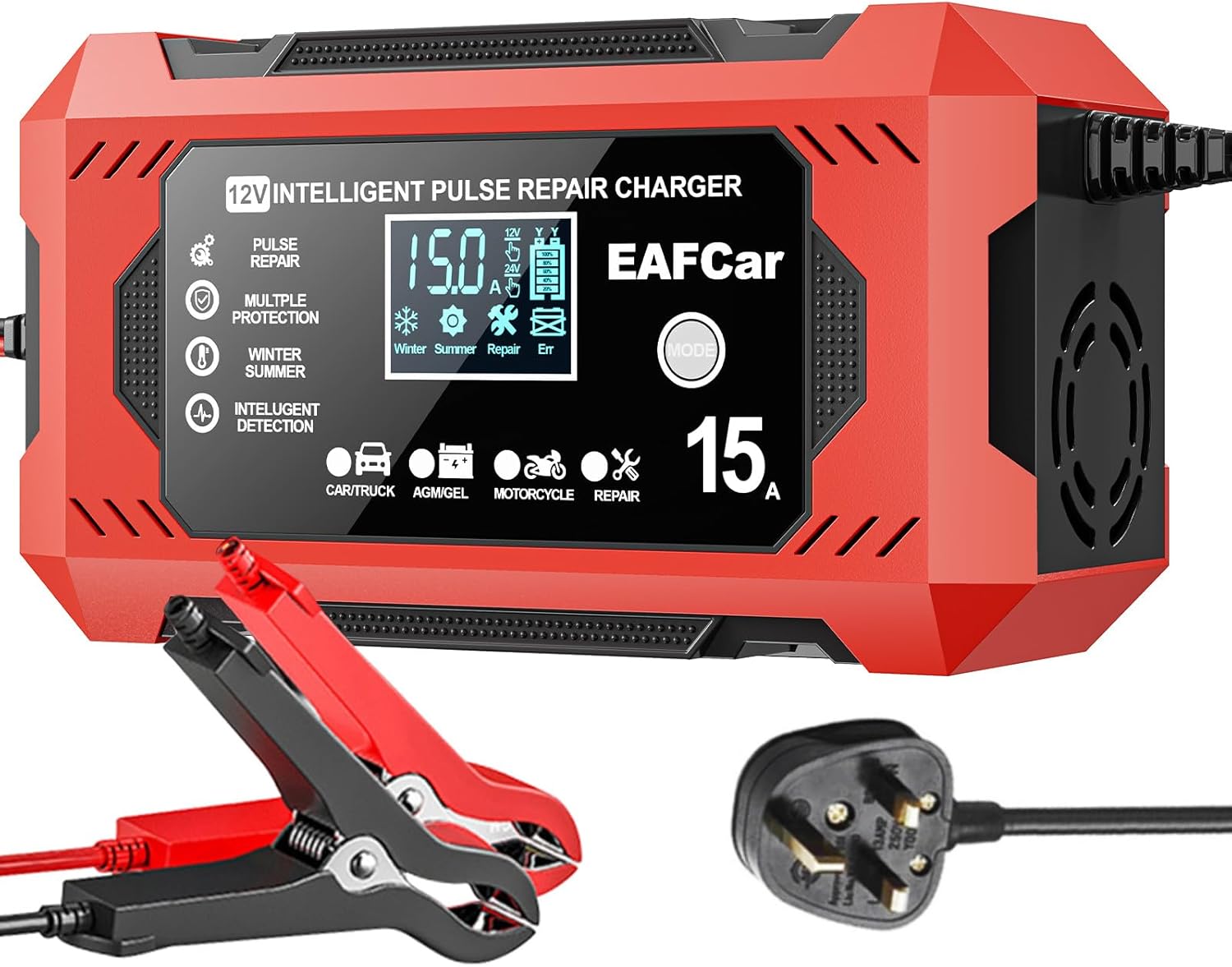 Detalle de EAFCar 15Amp 12V Car Battery Charger