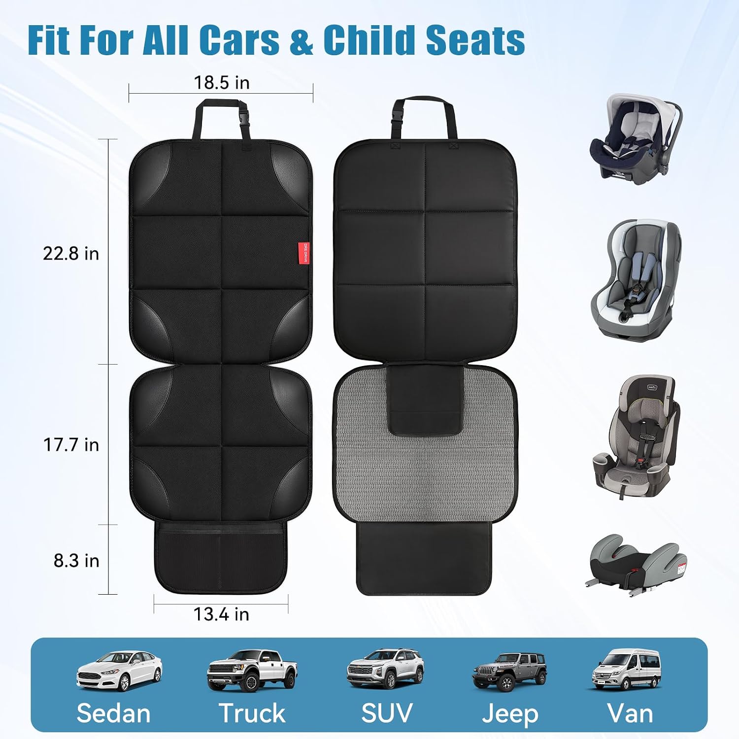 Detalle 2 de dre drive Car Seat Protector, 600D Waterproof Fabric, Non-Slip Backing