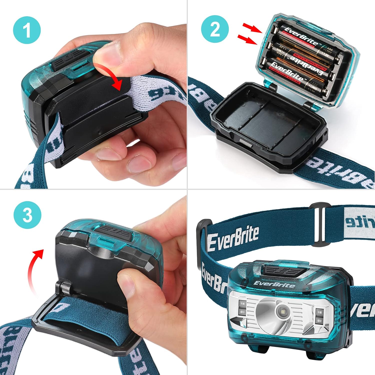 Detalle de EverBrite Lampada Frontale LED da 2 Pezzi con 5 modalità e angolo regolabile 0–65°