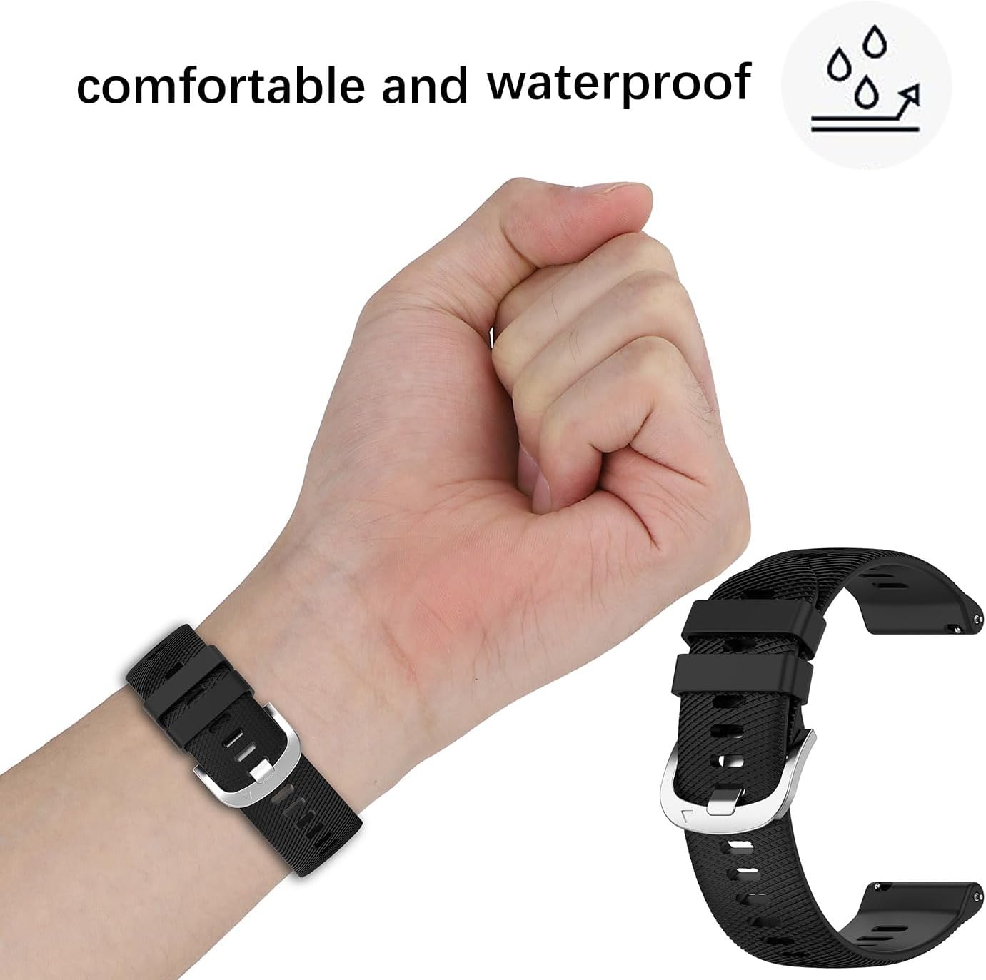 Thumbnail 2 de HOMTERN 20mm Silicone Replacement Watch Straps (20mm width) for Amazfit & select Samsung Galaxy models