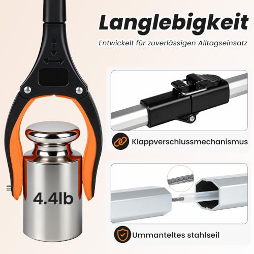 Thumbnail 6 de bemece 91cm Greifzange für Senioren mit Magnet, faltbar & 360° Drehbar