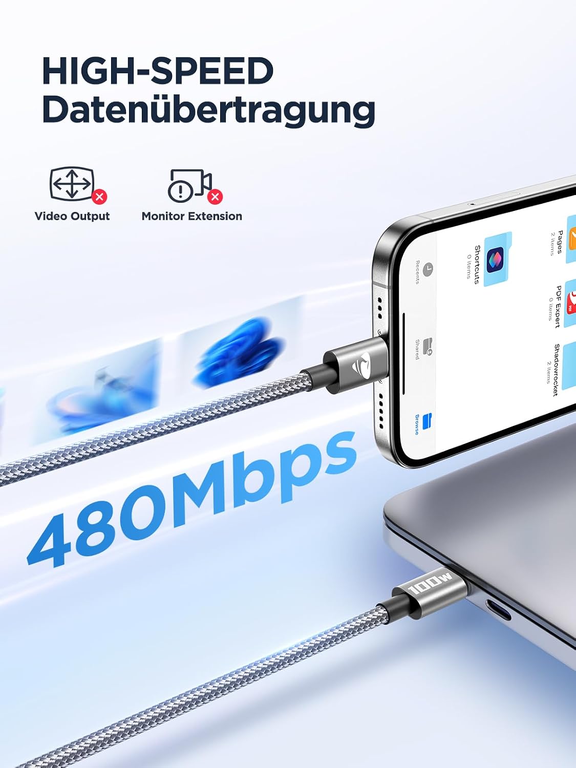 Thumbnail 4 de USB C auf USB C Kabel 100W 2x2m