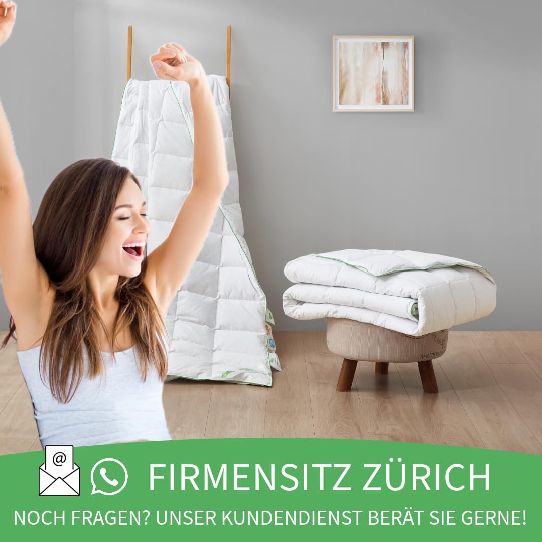 Thumbnail 6 de Welldora Komfort Bettdecke 135x200 Sommer – luftige Daunendecke, hypoallergen, Tierwohl-zertifiziert