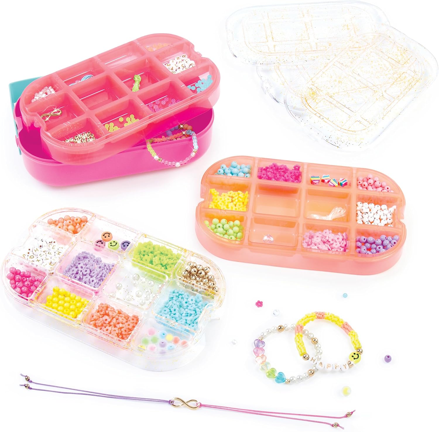 Detalle de Make It Real 1710 Perline 2 Go! Set – Kit creativo portatile per gioielli fai-da-te per bambine