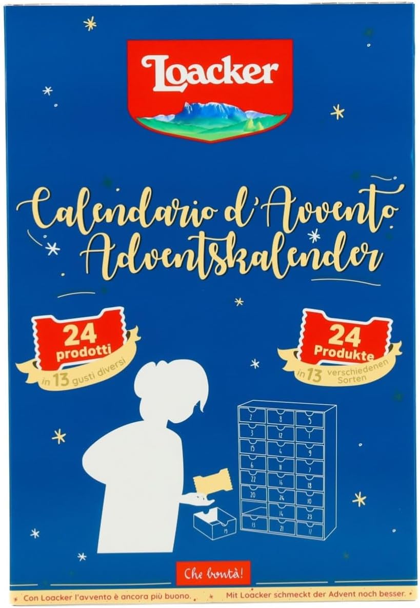 Thumbnail 4 de Loacker Calendario dell’Avvento 2026 con 24 bontà in 11 gusti diversi, cofanetto blu riutilizzabile