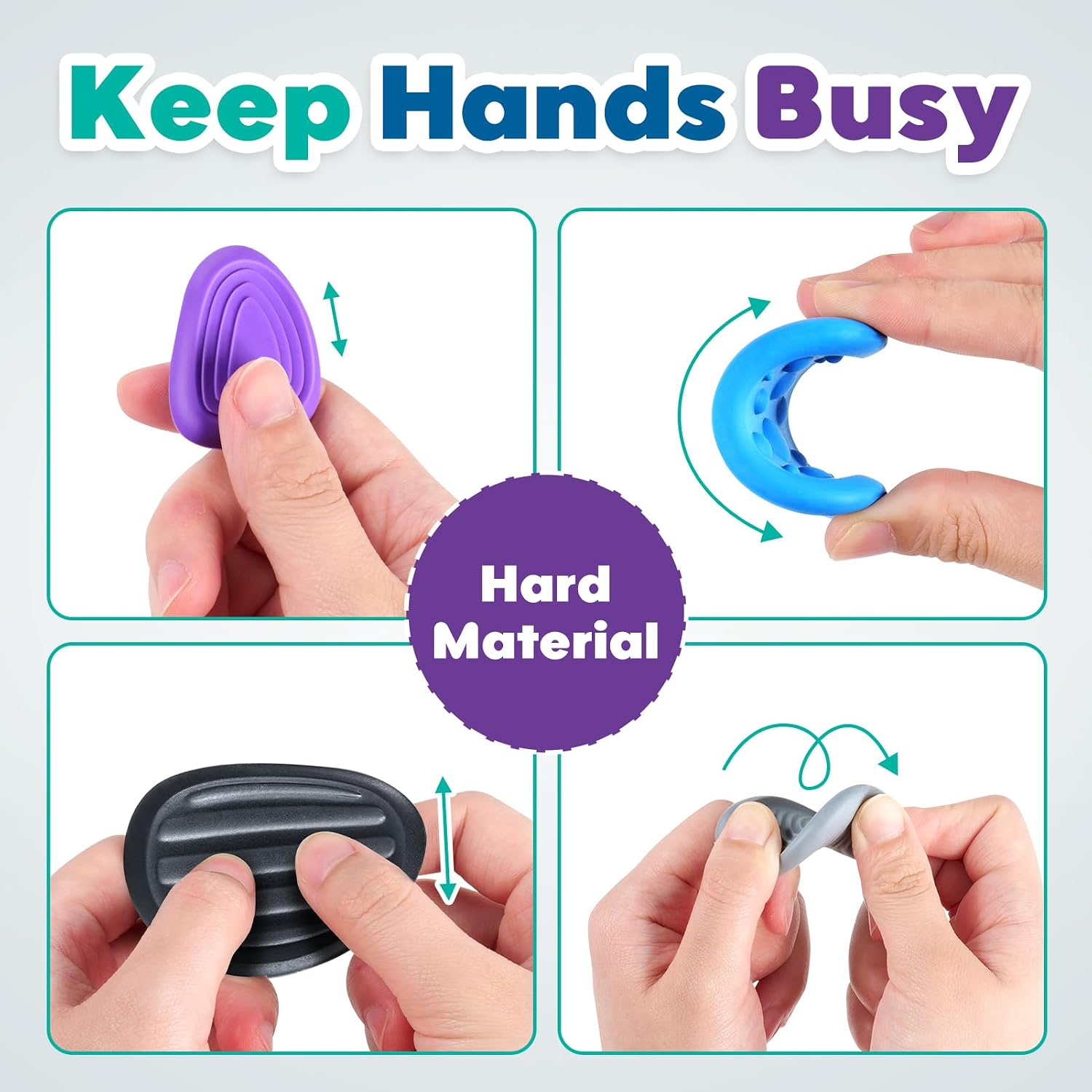 Detalle de ZaxiDeel 6-Pack Textured Silicone Sensory Stones for Quiet Fidgeting