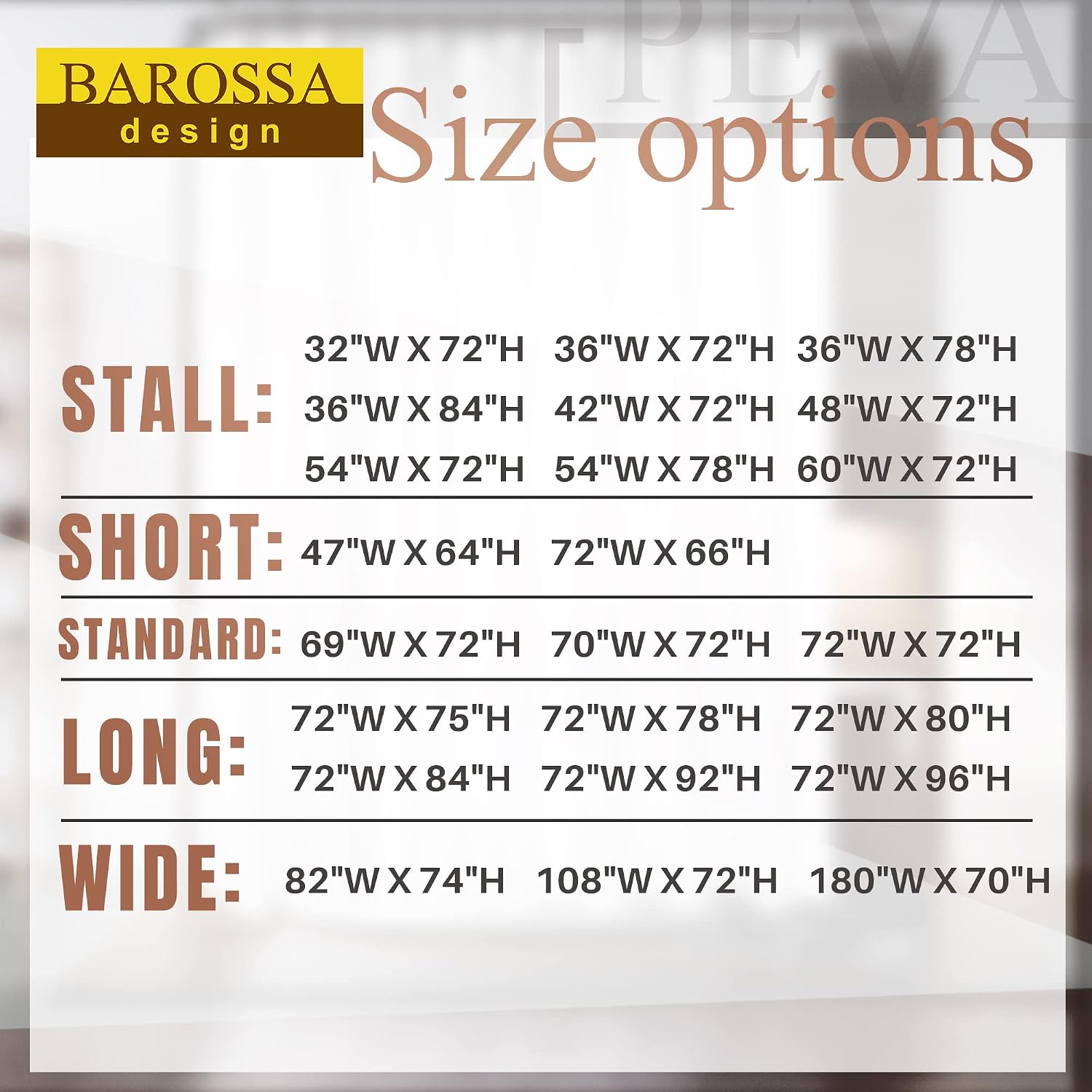 Thumbnail 6 de Barossa Design Premium Shower Curtain Liner Standard Size, Clear