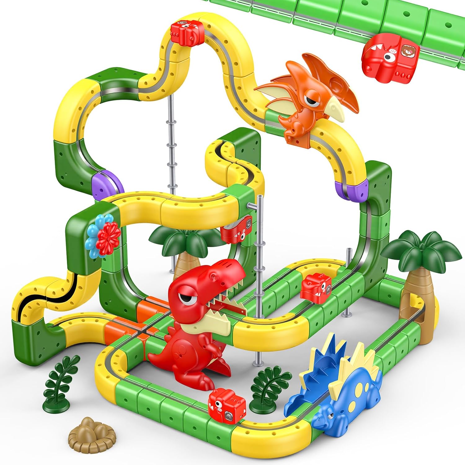 Detalle de 188 PCS Track Fusion Toy: Dinosaur Discovery Track Set for 3–12 Year Olds