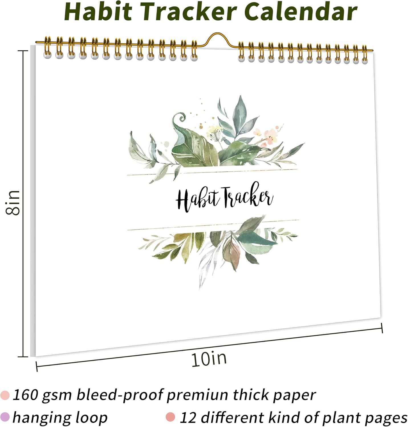 Detalle 2 de Habit Tracker Calendar 7.5"x10" planner ๐
