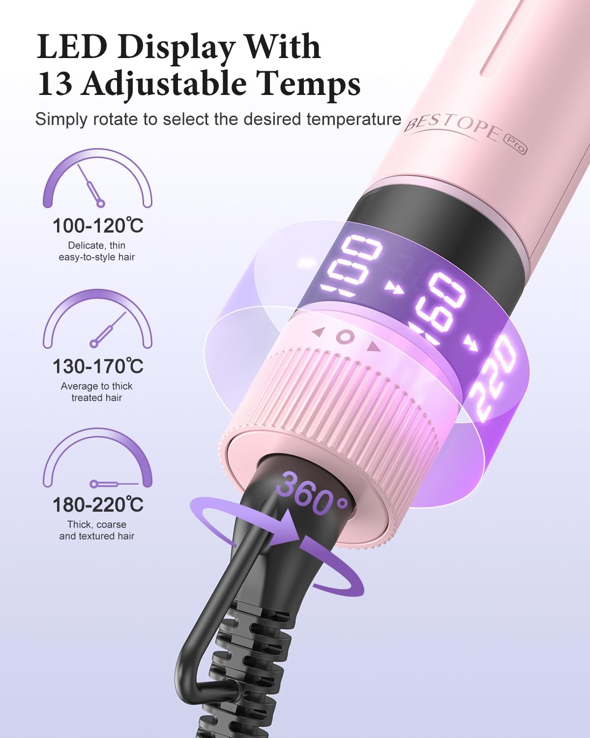 Thumbnail 2 de BESTOPE PRO JDL-314S lokówka 5 w 1 z prostownicą i 13 poziomami temperatury