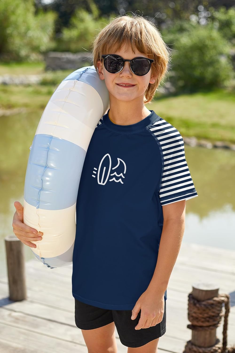 Detalle de BesserBay Jungen UV-Shirt UPF 50+ – Rashguard Kurzarm, Größen 110–160