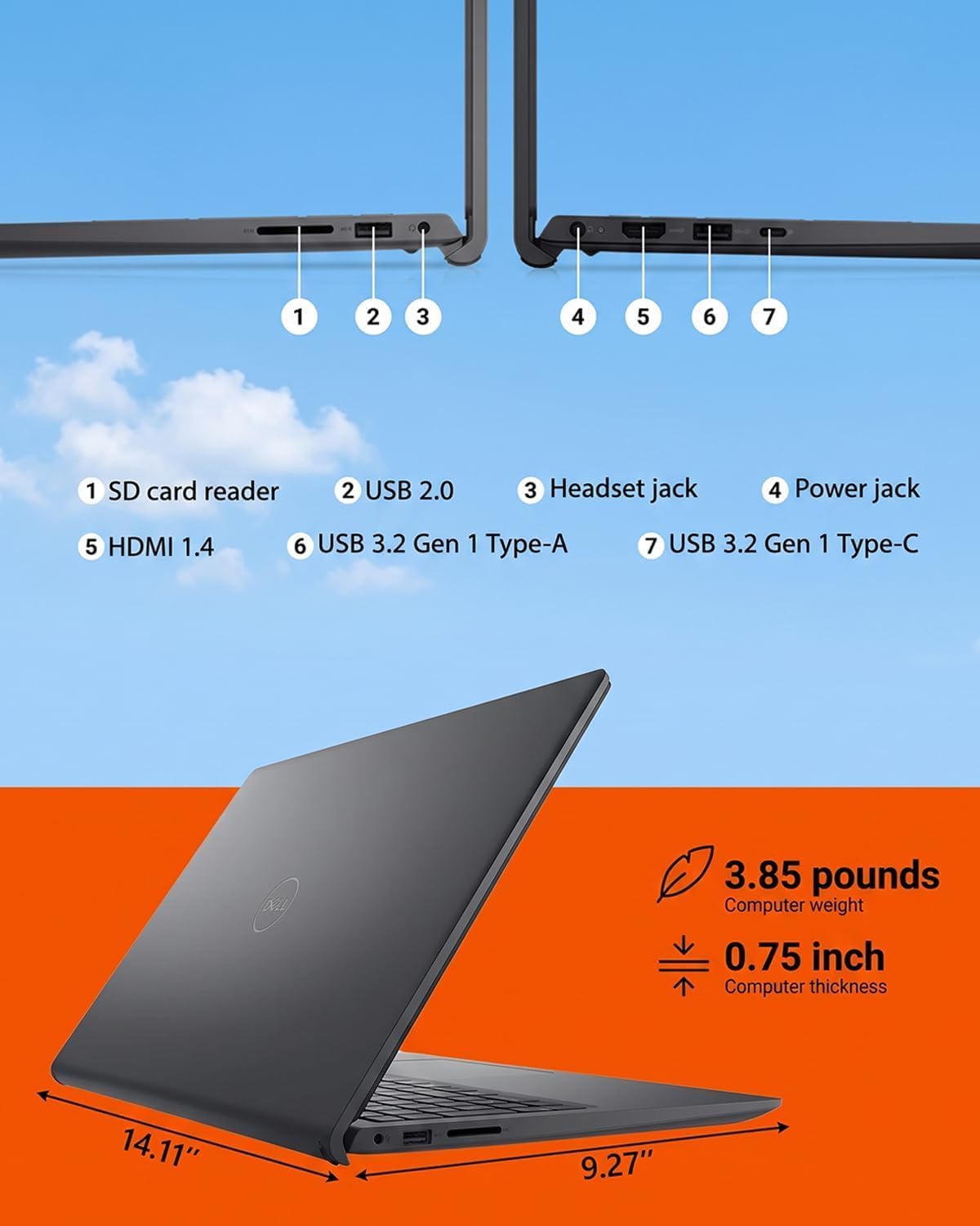 Detalle de Dell touchscreen laptop 15.6-inch