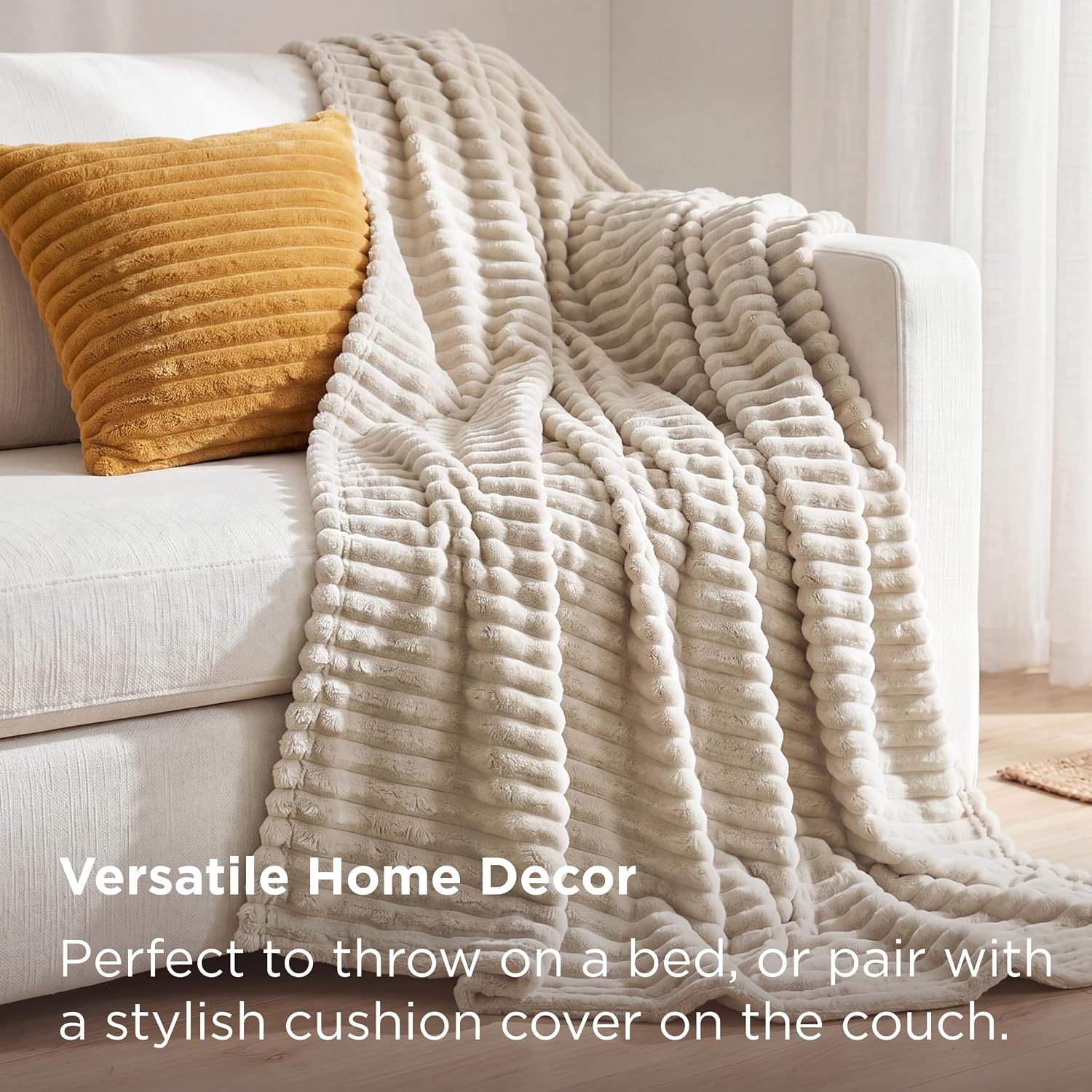 Detalle 2 de Bedsure Fleece Throw Blanket 130x170 cm