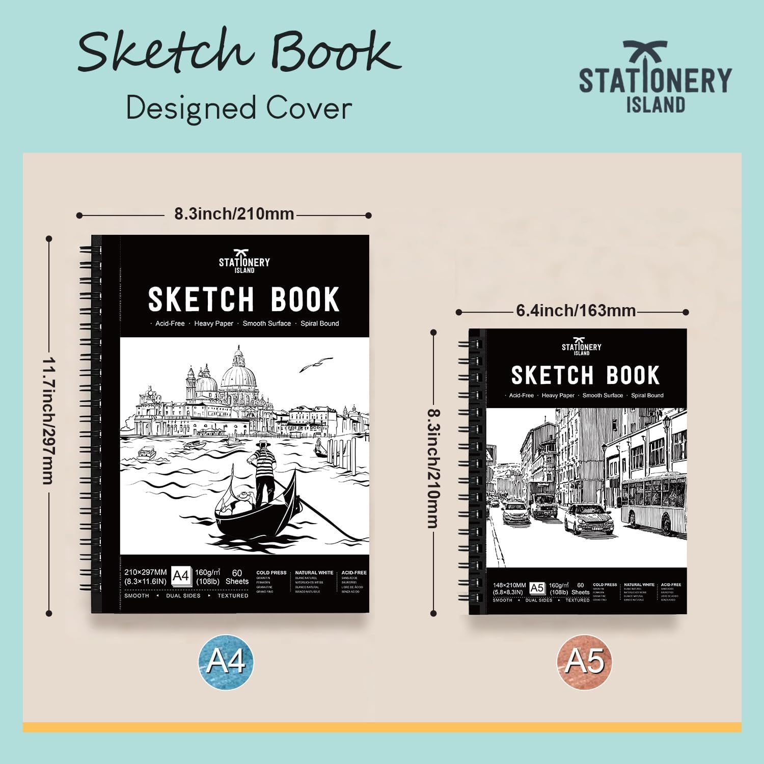 Thumbnail 6 de STATIONERY ISLAND Sketchbook A4 60 Sheets 🎨